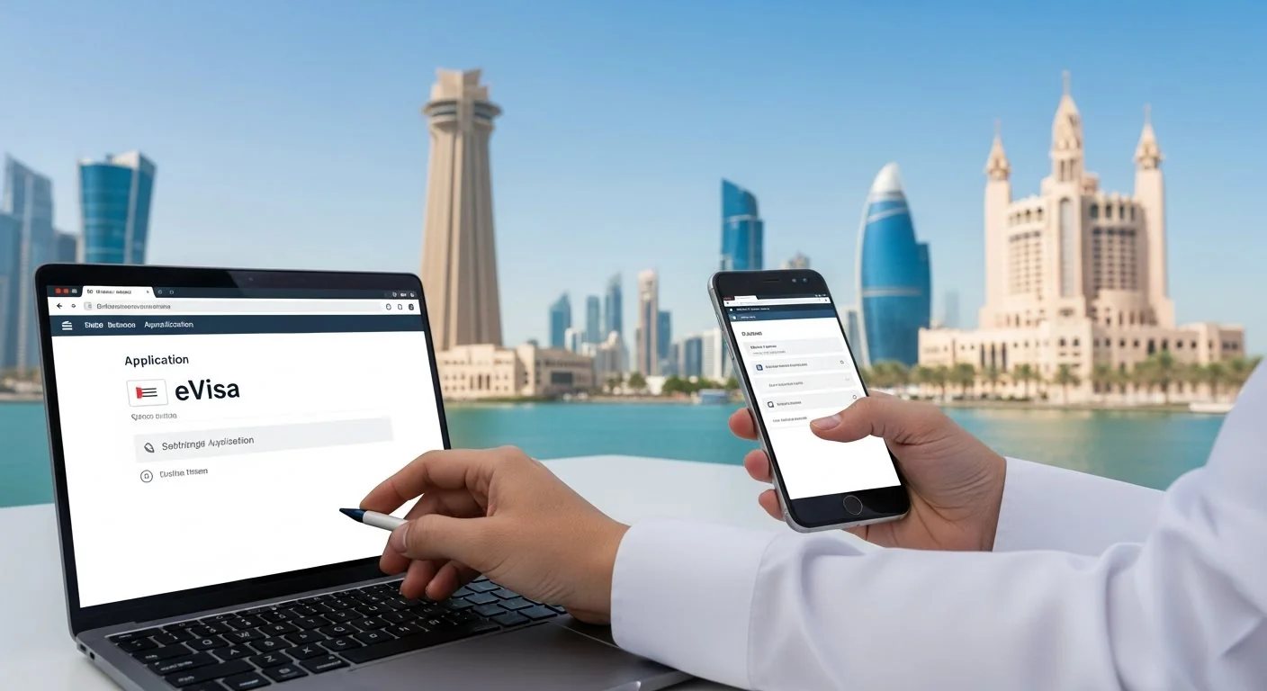 Timeline showing Bahrain eVisa processing stages from application to approval